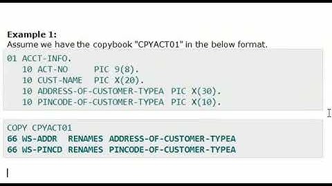 COBOL - Renames and Redefines