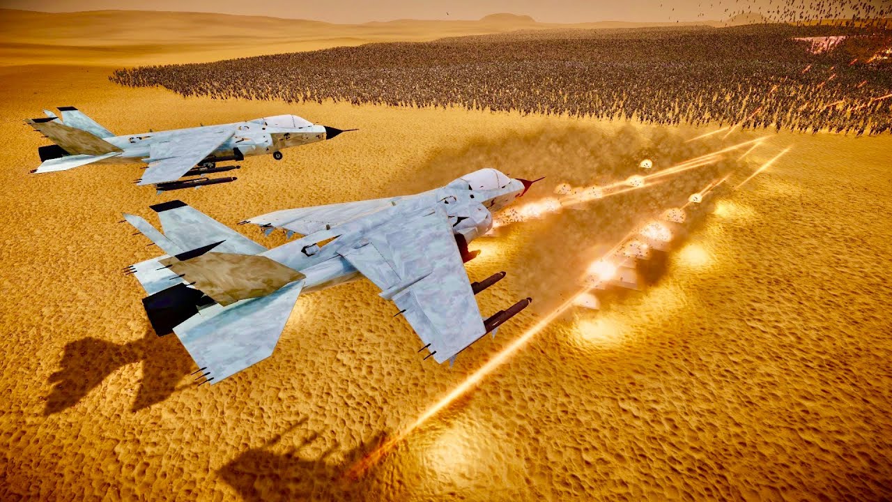 US MILITARY JET HYDRA VS 1,000,000 ZOMBIES UEBS2 ULTIMATE EPIC BATTLE SIMULATOR 2