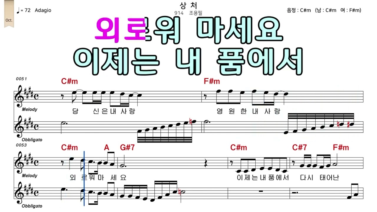 상처 악보와노래 조용필