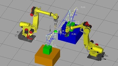 FANUC Roboguide - How to create/pick/place a part on Roboguide using 2 robots?