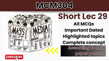 MCM304 Short Lecture 29_Highlighted Questions_short Lectures_FinalTerm_Full Detail In Short Time