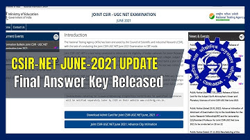 Final Answer Key Released for CSIR NET JUNE 2021