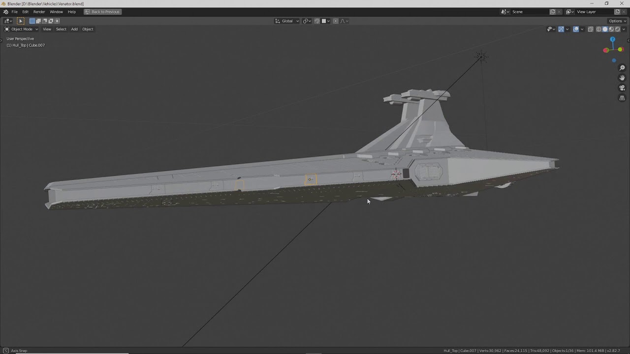 Blender Time-lapse Modeling Star Wars Venator Part 11 - YouTube