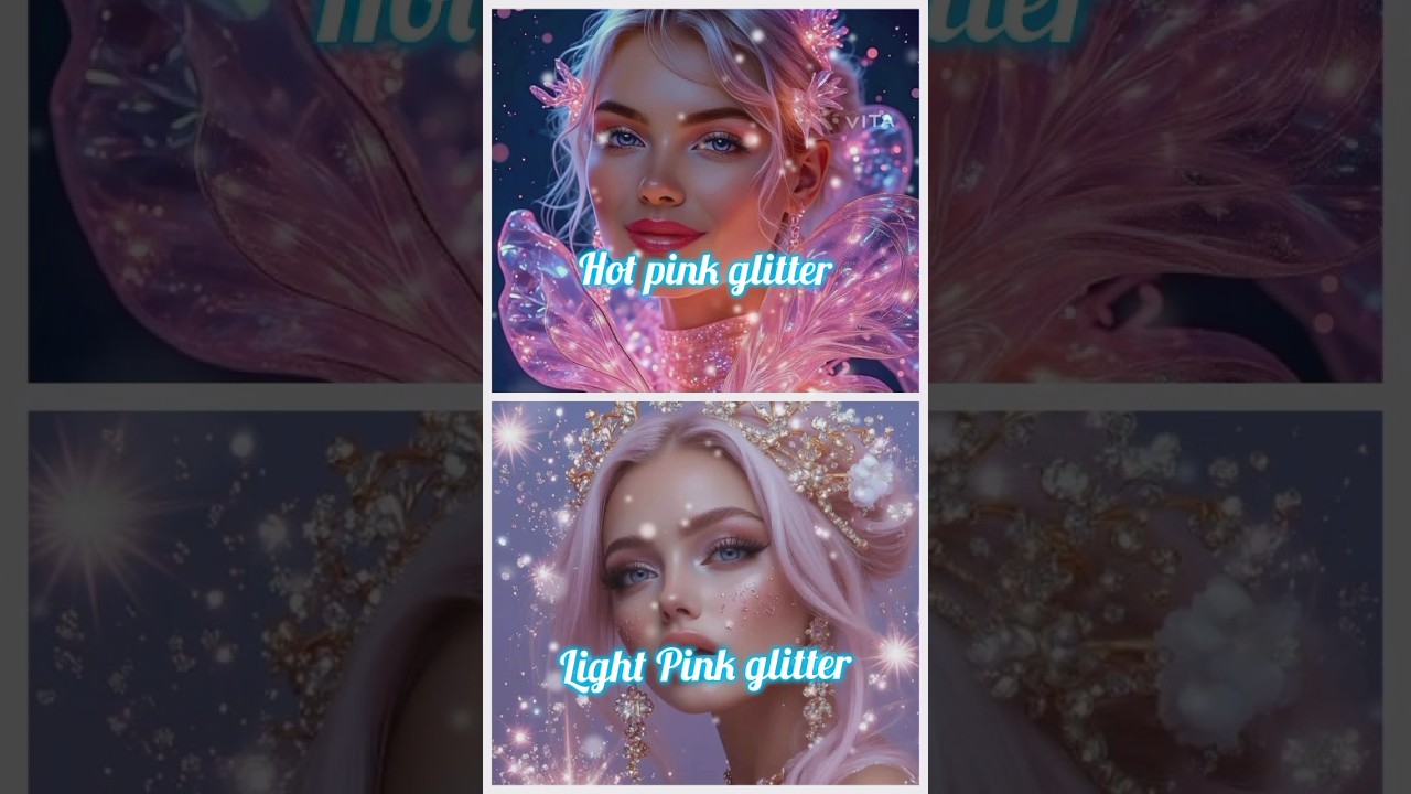 Hot pink glitter🆚 Light pink glitter