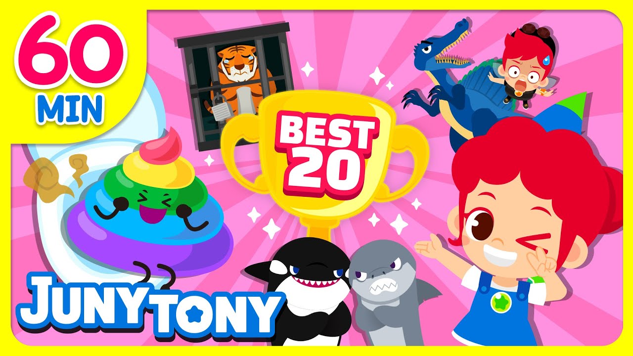 *NEW* 🏆 JUNYTONY 𝘽𝙀𝙎𝙏 20 Songs | Dinosaurs, Animals, Poo Poo Song + More | Kids Songs | JunyTony