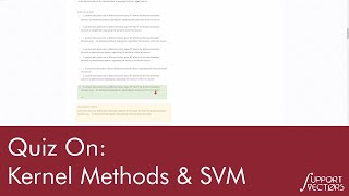 Quiz On Kernel Methods And SVM