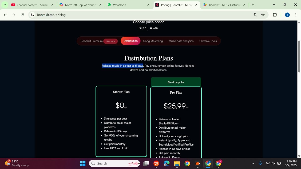 Boomkit Music Distribution Plans, Pricing and Services - How much ...