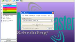 MusicMaster Walkthrough - Program Settings and General Functions: Restoring your database