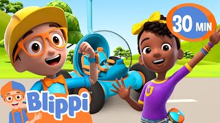 road trip to the construction site blippi and meekah podcast blippi wonders educational videos