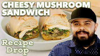Cheesy Mushroom Sandwiches with Castelvetrano Salsa Verde | Recipe Drop | Food52