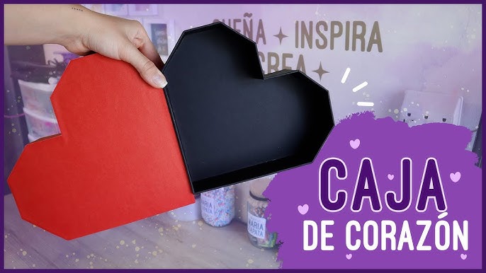 Caja con forma de corazón. Manualidades de papel San Valentín 