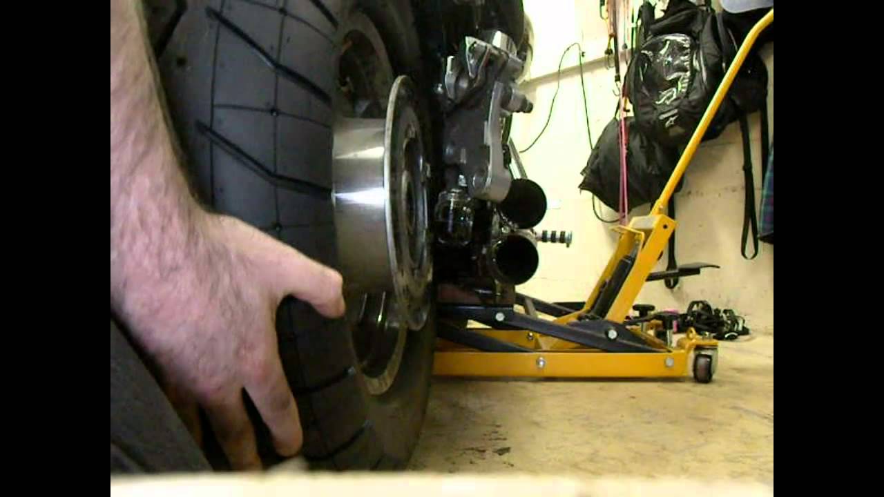 Changing the rear tire on a Honda Sabre 1100