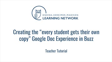 Creating the "every student gets their own copy" Google Doc Experience In Buzz