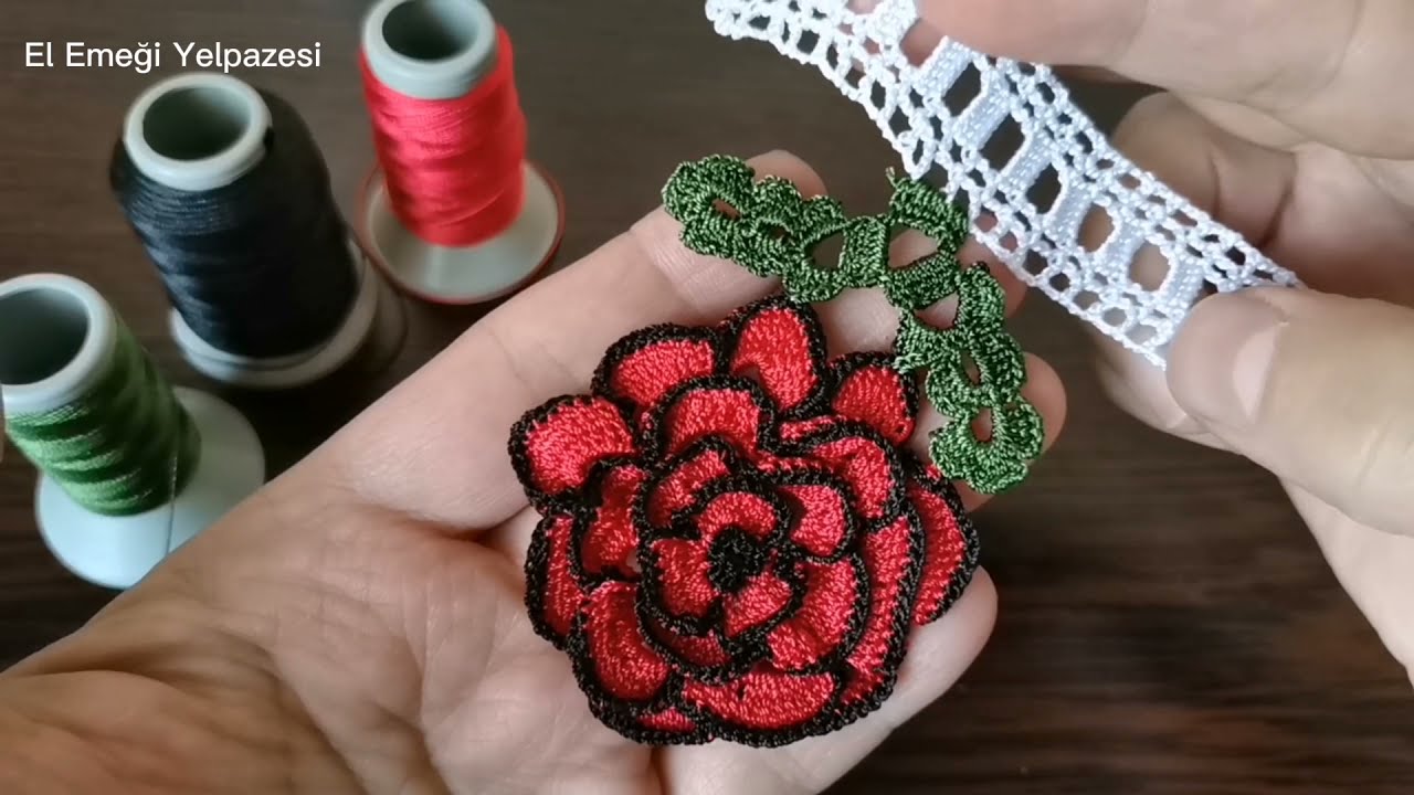 DÖRT KATLI ÇİÇEK MOTİFLİ HAVLU KENARI MODELİ YAPILIŞI