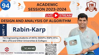 DAA94: Rabin Karp String Matching Algorithm in Design and Analysis of Algorithm