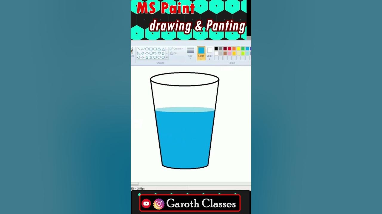 how to make Water glass in ms paint shorts youtubeshorts shortsvideo