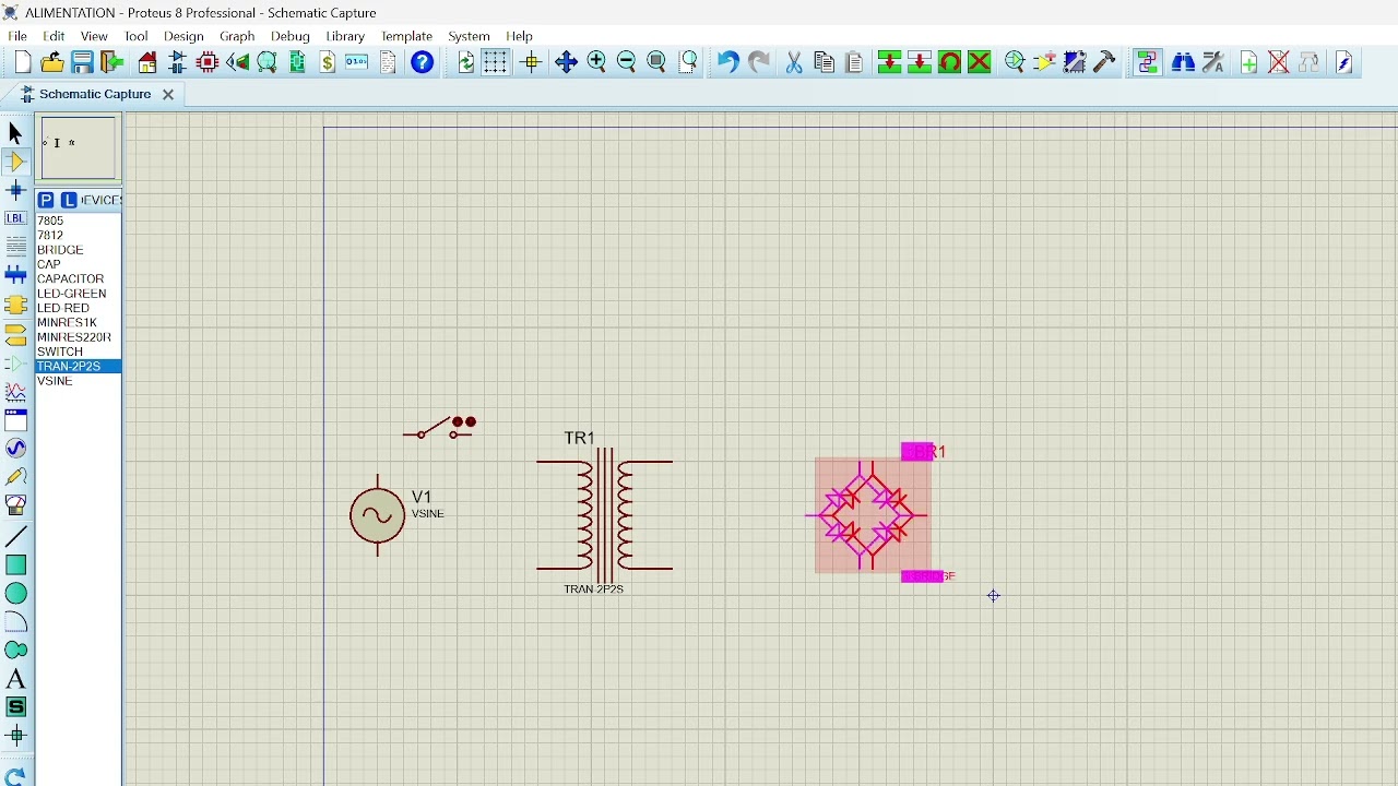Premiers pas avec Proteus: Une alimentation stabilisée