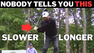 The Trick To Swinging SLOWER But Hitting The Ball FURTHER