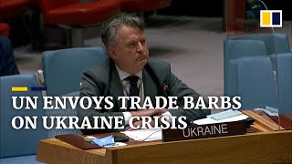 Ukraine, Russian envoys in tense exchange at UN Security Council emergency meeting