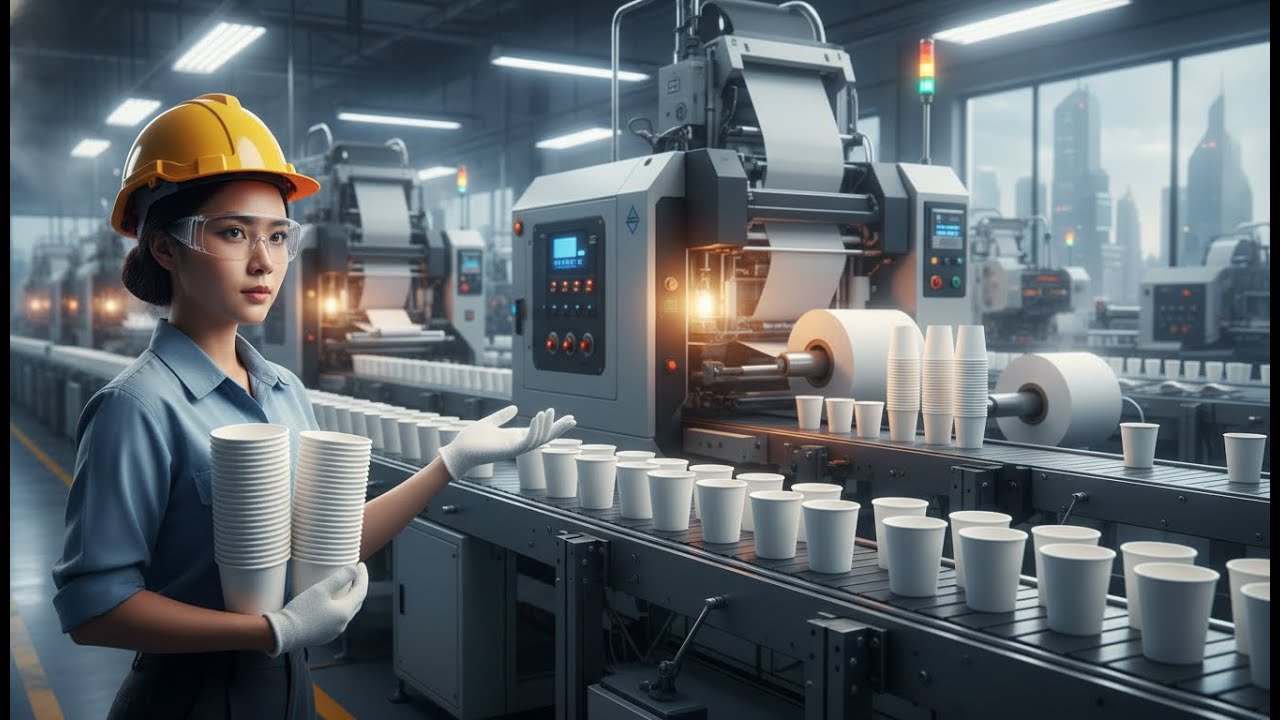 How Paper Cups Are Made (Factory Process) | Paper-Based Coating, Forming, Leak Test & Packaging