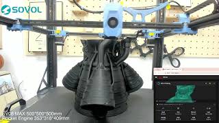 SOVOL SV08 MAX Rocket Engine 353*318*410mm
Check Sovol SV08 max on Kickstarter now: https://www.kickstarter.com/projects/sovol/sovol-sv08-max-high-speed-large-size-3d-printer-open-source?ref=8bqcho
1. Industry-Leading Large-Scale Printing
500×500×500mm Build Volume , ideal for industrial-grade large-format models.
2. Ultra-High Printing Speed
Max 700mm/s Print Speed + 40,000mm/s² Acceleration, significantly reducing print times for complex models.
3. High-Performance Hardware Configuration
Core XY Fly Gantry Frame Structure: Enhanced stability and precision.
All-Metal Hotend: Hardened steel nozzle (0.4mm default, 0.6/0.8/1.0mm optional), rated up to 300°C.
Planetary Gear Extruder: 1:5.2 high-precision gearbox ensures stable filament feeding.
4. Advanced Heating & Temperature Control
AC Rapid Heating Bed: Supports 100°C with an 8mm aluminum base + 1.5mm heating plate for high-temperature materials (ABS/PETG/ASA).
Multi-Fan Cooling System: Includes 3015/5025 ball-bearing fans and hydraulic axial fans for optimal thermal management.
5. Intelligent Operation Experience
Klipper Open-Source Firmware: Supports multi-device connectivity (mobile/web/phone app, Ethernet port, and wifi 2.4G&5G).
Auto-Bed Leveling: Pressure-sensor Z-offset calibration + Eddy Current scanning for precise adjustments.
6. Modular & User-Friendly Design
Quick Assembly Structure: Simplifies maintenance and upgrades.
Filament Tangle Detection (develop in progress): prevent big print failures.
7. Broad Compatibility & Scalability
Multi-Material Support: PLA/TPU/PETG/ABS/nylon/carbon fiber-reinforced filaments (requires heated chamber/adhesives).
Open Ecosystem: Pre-installed Obico cloud platform, OTA firmware updates, and compatibility with Orcaslicer no factory reskin.
8. Quiet & Durable Operation
TMC Silent Drivers: TMC2209 (Z-axis ×4) + TMC5160 (AB-axis ×2) reduce operational noise.
All-Metal Framework: Ensures long-term durability for heavy-duty printing. SOVOL SV08 MAX Rocket Engine 353*318*410mm