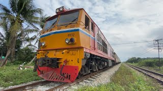 SRT. ALSTHOM 4132 ขบวนรถท้องถิ่นที่ 446 วันนี้ช้ามา 75 นาที ออกสถานีรถไฟมะลวน Local train 446