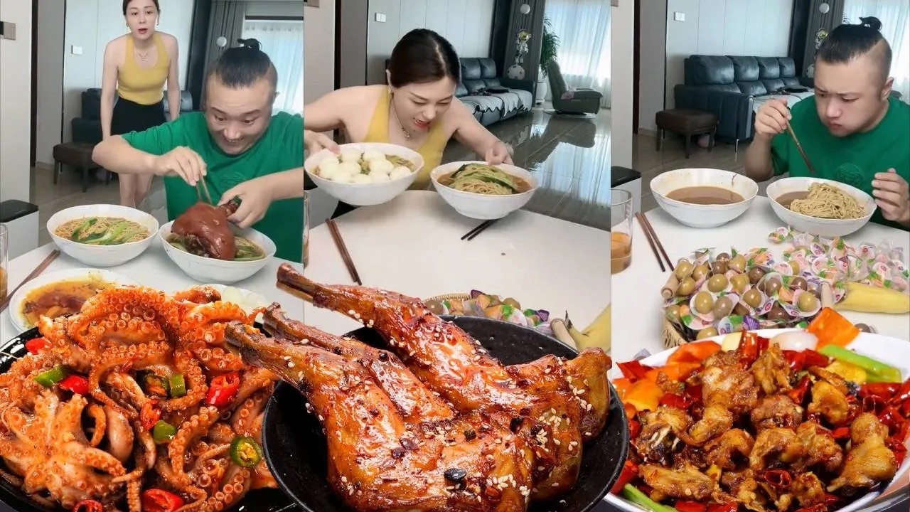 蠢老公想独吞所有食物，我假装拿出大羊腿，最后什么也没吃到气哭了！