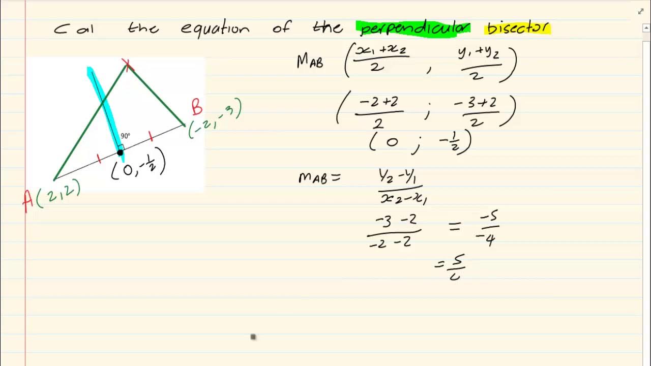 Grade 11 Analytical Geometry How to calculate the equation of the