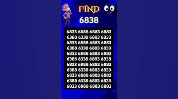 Find 6838 #iqtest #eyetest  #mathgames #viral #trending #mathematics #mathpuzzle #mathstricks