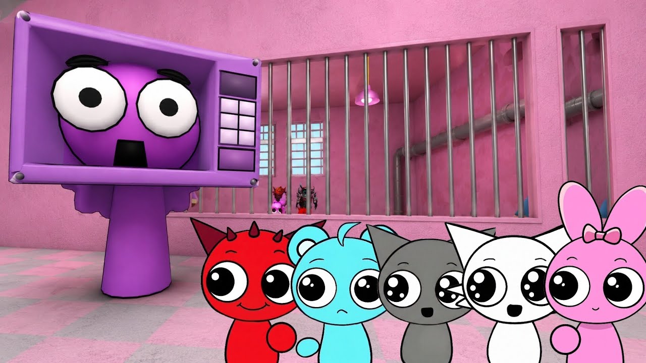 Sprunki Baby Raddy, Sky, Gray, Wenda & Pinki Played Lily Microwave ...