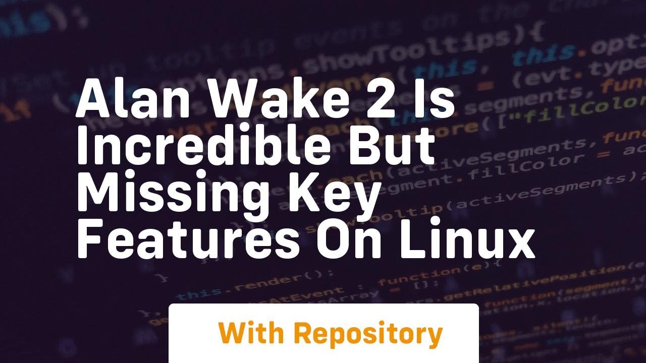 Alan wake 2 is incredible but missing key features on linux - YouTube