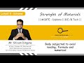 Body subjected to axial loading, Formula and numerical from Strength of Materials.