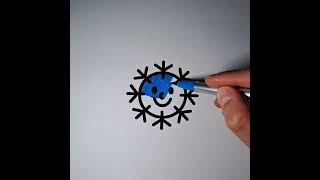 Funny Snowflake ✨️💕 Drawing For Kids - Coloring Sketch For Children, Toddler Painting