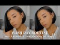 new wash day routine + new hair cut + how to maintain hair at night