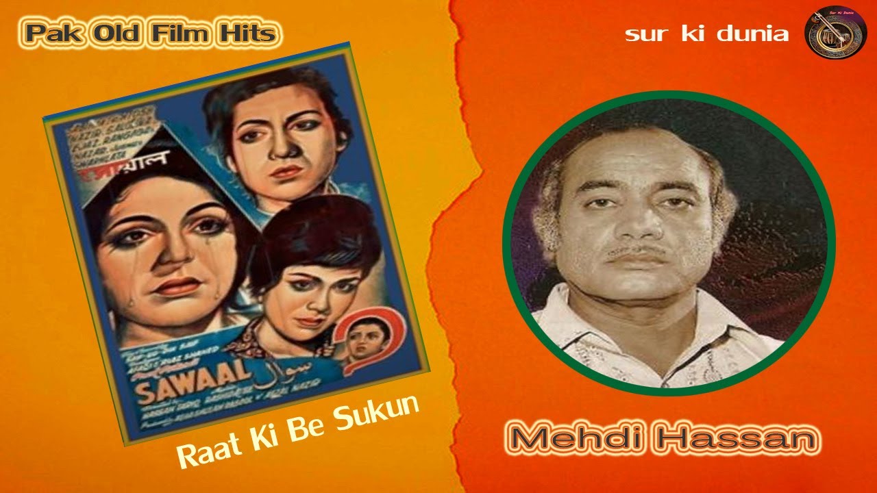 Old Pak Film Hits ll Raat Ki Be Sukun Khamoshi Me ll Artist Mehdi Hassan ll Very Old n Rare Song