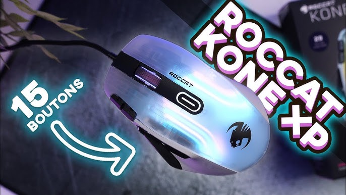 Roccat Kone XP Air – Souris Gaming sans-fil, Capteur Optique 19K DPI, 100h  d’autonomie, Station de charge RGB, éclairage AIMO RGB, Noir