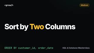 Orders Sorted By Customer Then Date | SQL Interview (Multi-Column ORDER BY) | GrowAsEngineers Guide