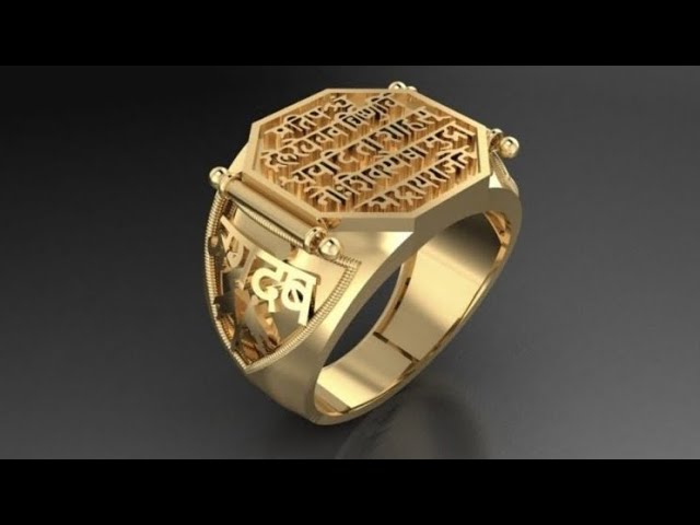 Customizable 18 Karat Gold and Diamond Pave Signet Ring For Sale at 1stDibs