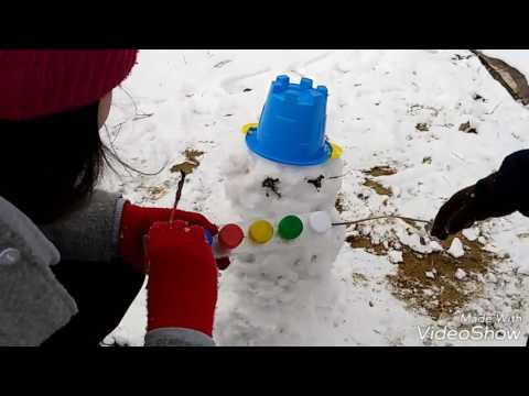 თოვლის ბაბუის გაკეთება/making snowman