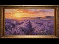 Lavender Dreams at Dusk | Endless Purple Fields Under a Golden Sky