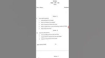 B.Sc-VI Sem MySQL Computer Science Question Paper #nep #karnatakauniversity |