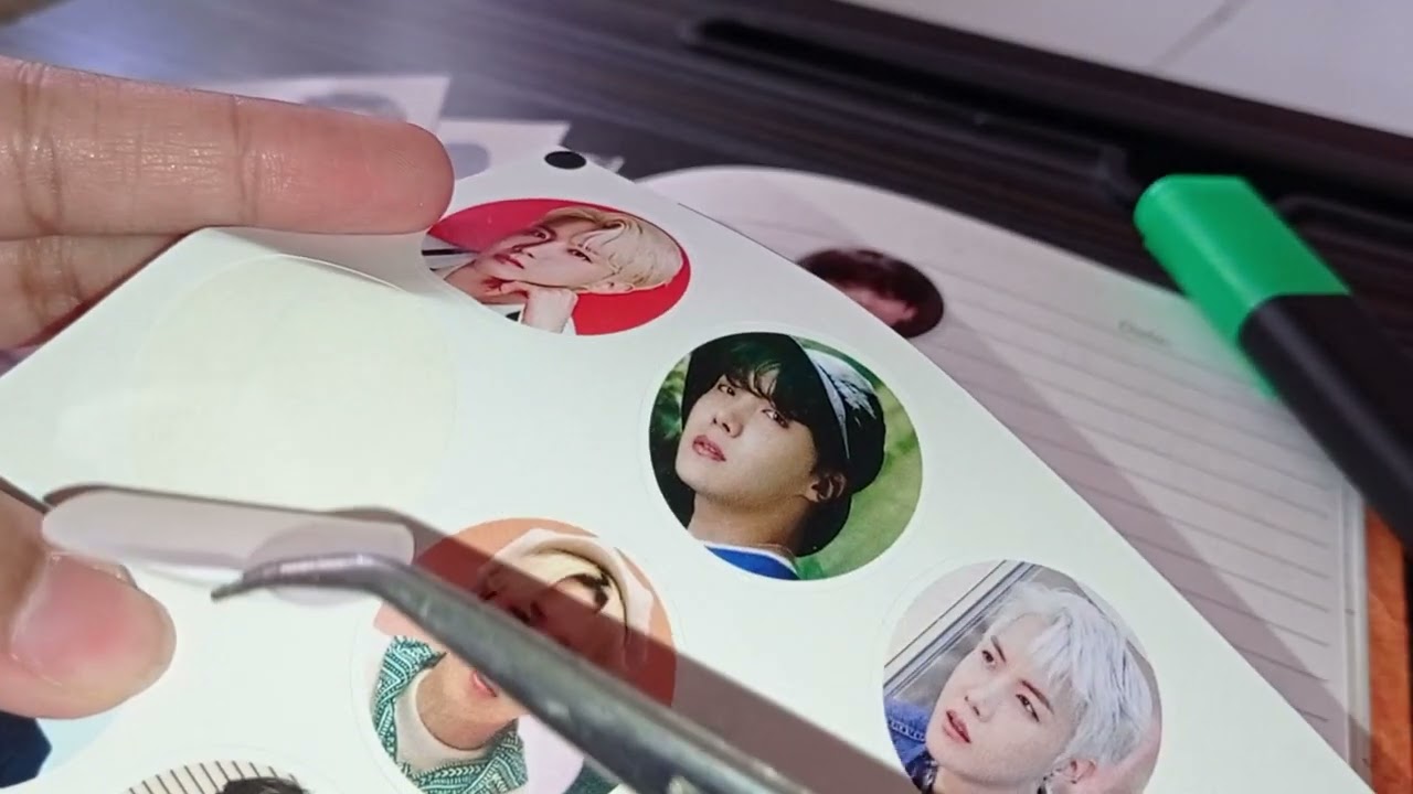 BTS Round Circle Small Stickers ( Set of 4 Sheets )