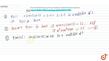 Prove the following by the principle of    mathematical induction: ltmath gt  ltmrow gt  ltmo