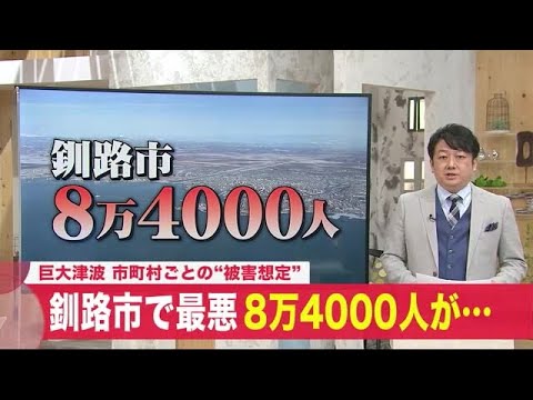 北海道釧路市で最悪8万4000人死亡…&quot;巨大津波&quot;で人口の半分が犠牲に…市町村ごとの被害想定まとまる (22/07/31 09:00)