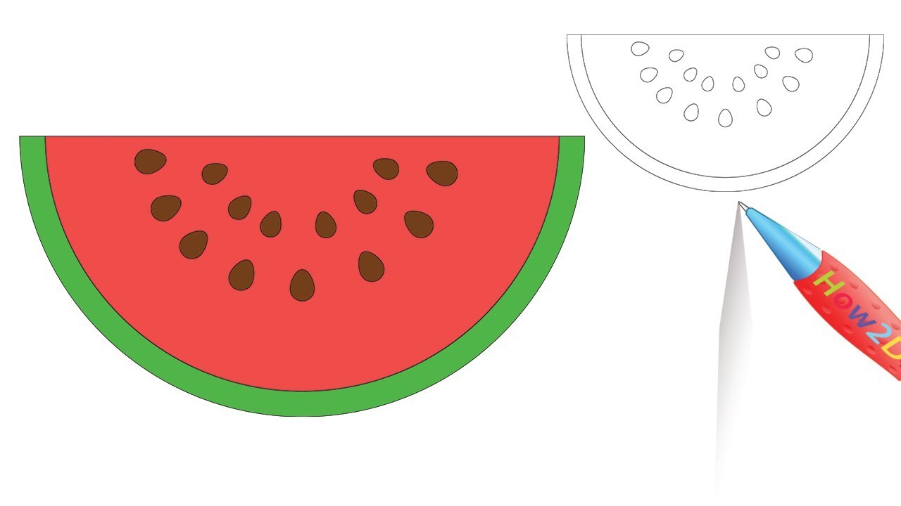 Download How to Draw a Watermelon Slice Step by Step Easy Drawing ...
