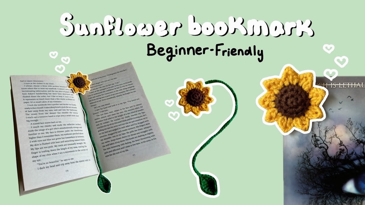 How to Crochet a Sunflower Bookmark - BEGINNER FRIENDLY