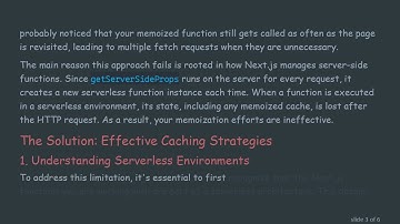 Solving the Memoization Dilemma in Next.js: Why getServerSideProps Doesn’t Cache Your Results