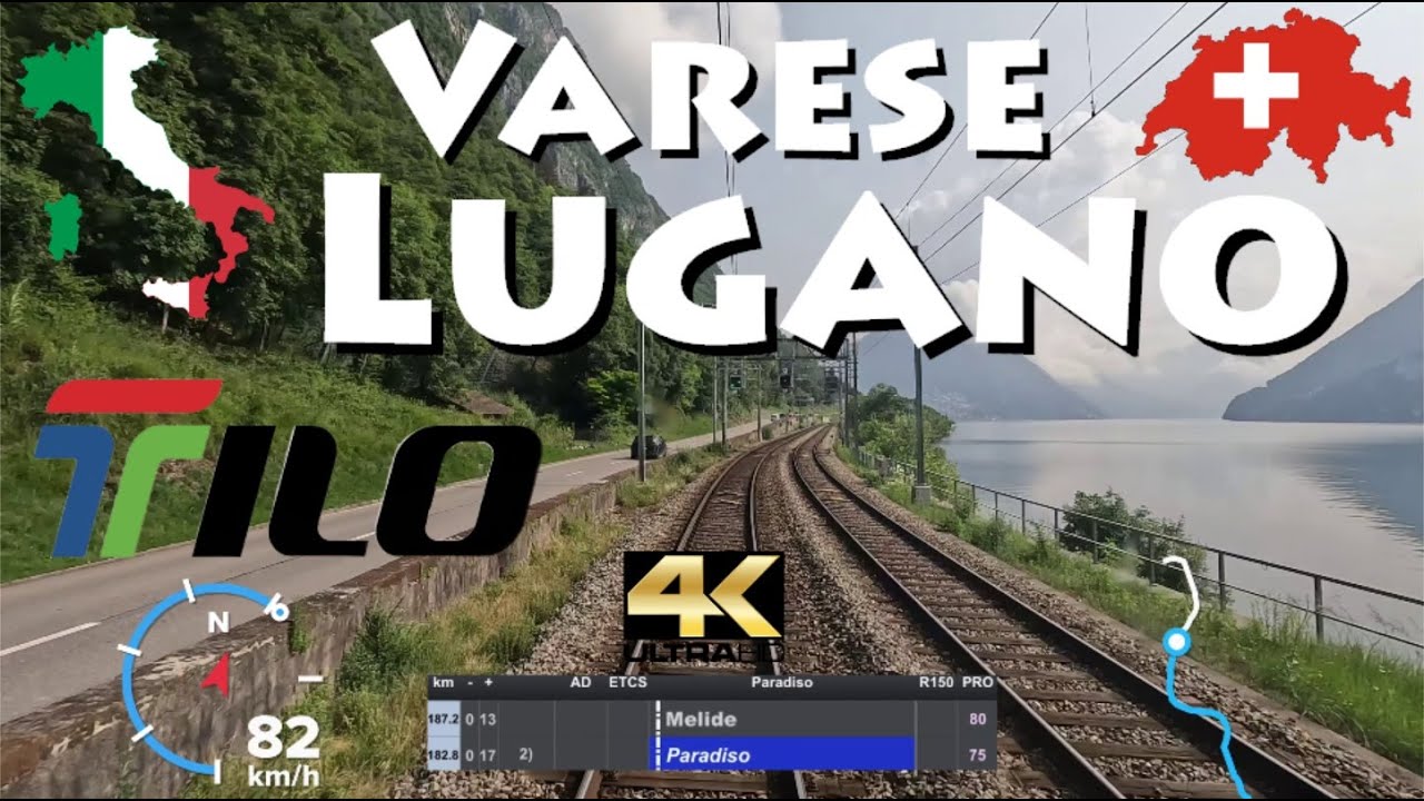CABRIDE 4K 🇮🇹 Varese 🇨🇭 Mendrisio - Lugano 🏞 S50 S10 Tilo - Tessin Lombardei - Ticino Lombardia🌞