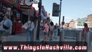 How far is the walk from Drury Hotel to the bars of Broadway thingsinnashville