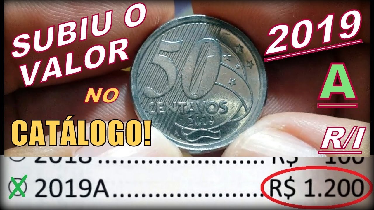 50 Centavos 2019 A de 1.200,00 Para Colecionadores! Moeda Letra A Fabricada na Holanda Invertida!